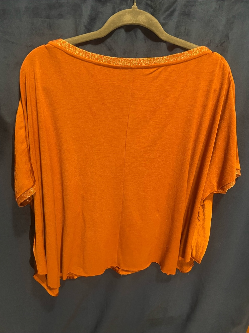 Zara Bright Orange Satin Short-Sleeve Tunic - Picture 3 of 3
